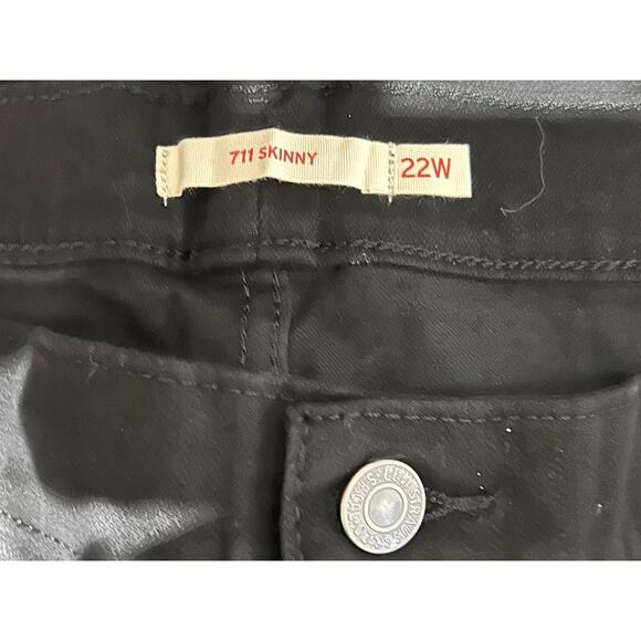 Levis Sculpt 711 Skinny Jeans Womens 22W Black Hypersoft Stretch Mid Pants New - Picture 3 of 12